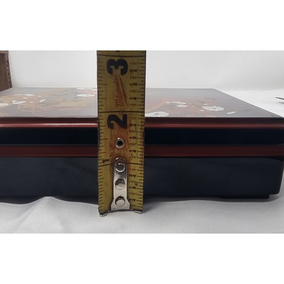 Japanese Lacquerware Vintage Letter Box Fan Floral Japan Used Excellent 7"x5" - Picture 13 of 13